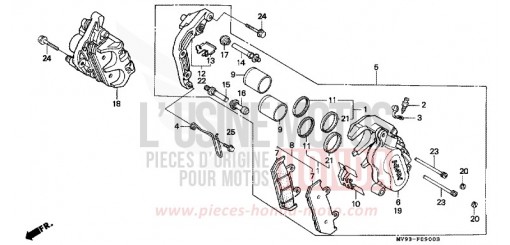 ETRIER DE FREIN AVANT CBR600FN de 1992